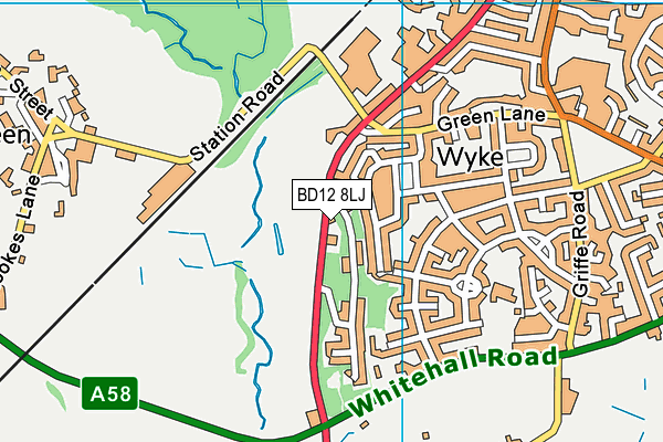 BD12 8LJ map - OS VectorMap District (Ordnance Survey)