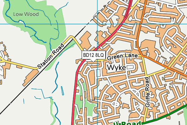 BD12 8LQ map - OS VectorMap District (Ordnance Survey)