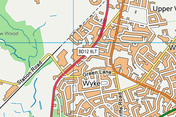 BD12 8LT map - OS VectorMap District (Ordnance Survey)
