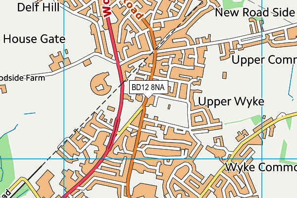 BD12 8NA map - OS VectorMap District (Ordnance Survey)