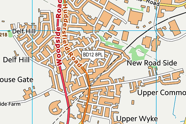 BD12 8PL map - OS VectorMap District (Ordnance Survey)