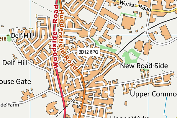 BD12 8PQ map - OS VectorMap District (Ordnance Survey)