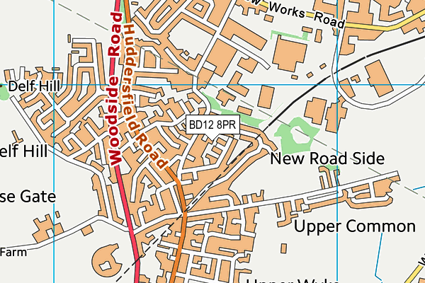 BD12 8PR map - OS VectorMap District (Ordnance Survey)