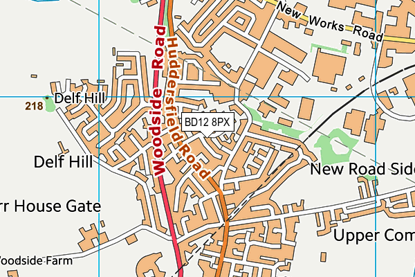 BD12 8PX map - OS VectorMap District (Ordnance Survey)