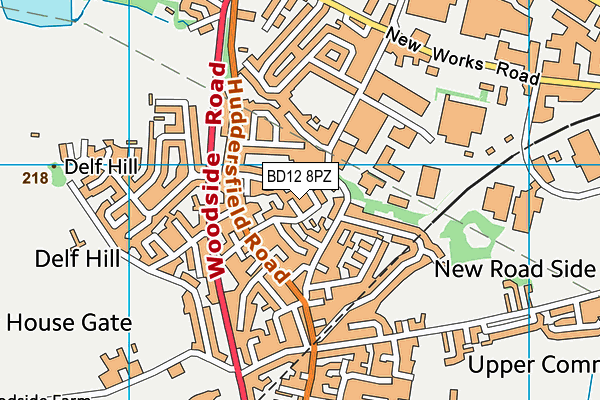 BD12 8PZ map - OS VectorMap District (Ordnance Survey)