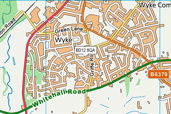 BD12 8QA map - OS VectorMap District (Ordnance Survey)