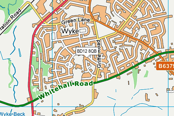 BD12 8QB map - OS VectorMap District (Ordnance Survey)