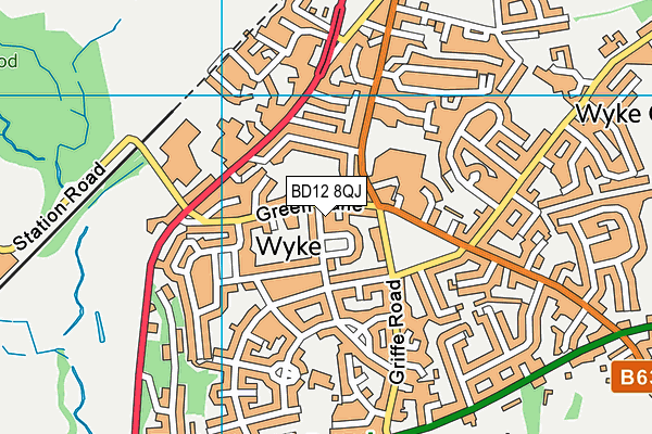 BD12 8QJ map - OS VectorMap District (Ordnance Survey)