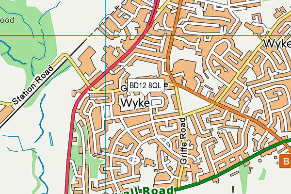 BD12 8QL map - OS VectorMap District (Ordnance Survey)