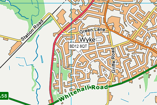 BD12 8QT map - OS VectorMap District (Ordnance Survey)