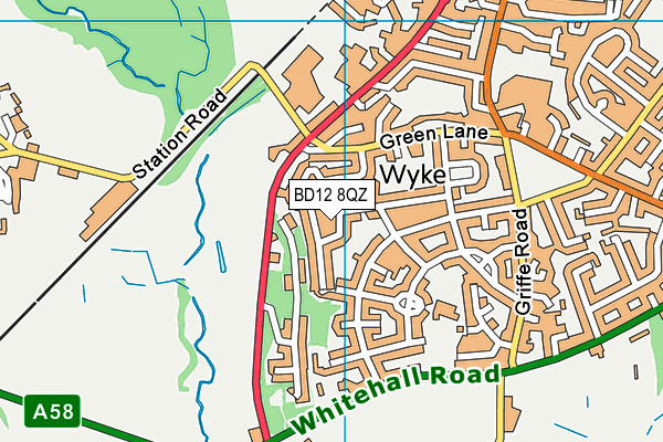 BD12 8QZ map - OS VectorMap District (Ordnance Survey)