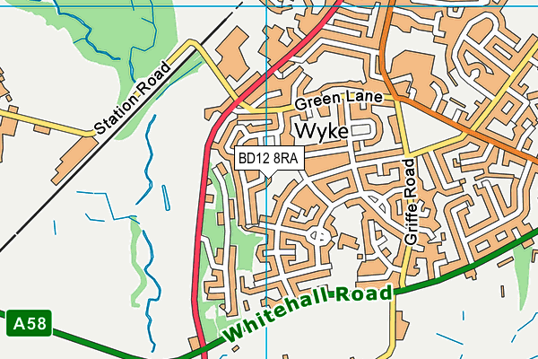 BD12 8RA map - OS VectorMap District (Ordnance Survey)