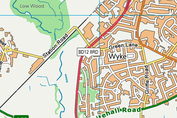 BD12 8RD map - OS VectorMap District (Ordnance Survey)