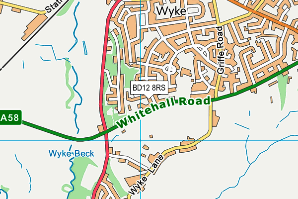 BD12 8RS map - OS VectorMap District (Ordnance Survey)