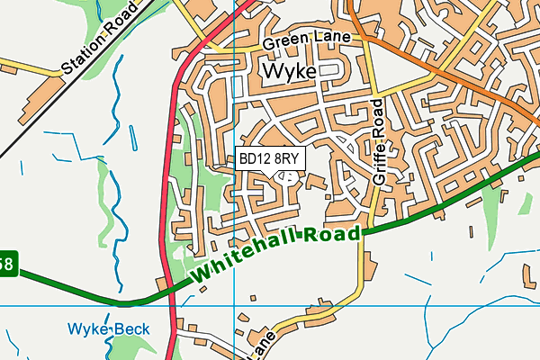 BD12 8RY map - OS VectorMap District (Ordnance Survey)