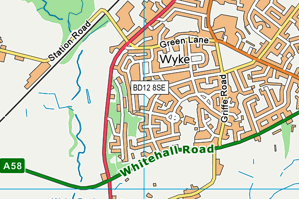 BD12 8SE map - OS VectorMap District (Ordnance Survey)