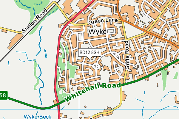 BD12 8SH map - OS VectorMap District (Ordnance Survey)