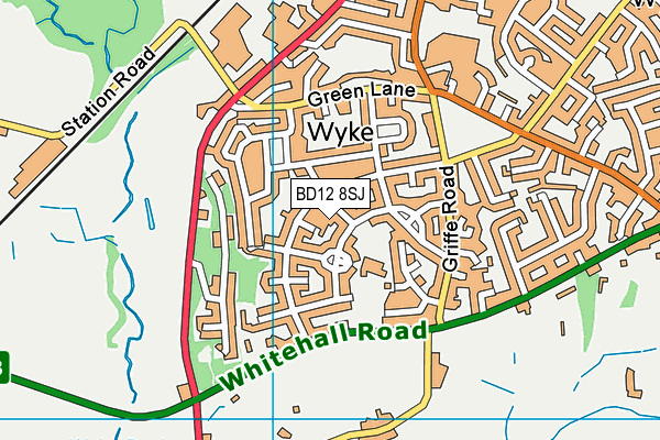 BD12 8SJ map - OS VectorMap District (Ordnance Survey)