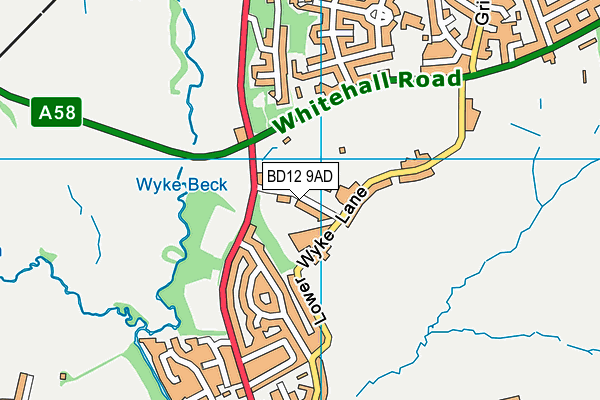 BD12 9AD map - OS VectorMap District (Ordnance Survey)