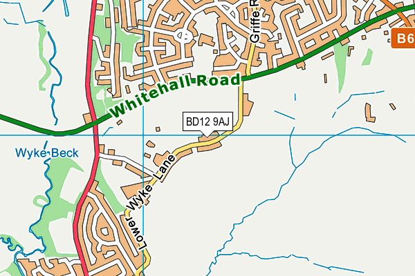 BD12 9AJ map - OS VectorMap District (Ordnance Survey)