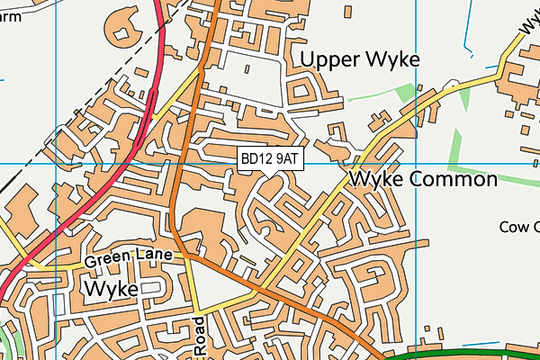 BD12 9AT map - OS VectorMap District (Ordnance Survey)