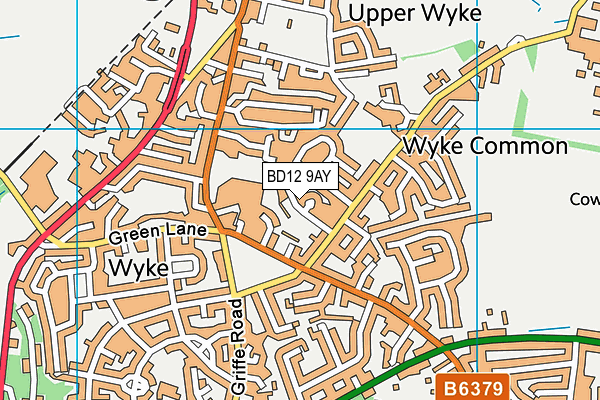 BD12 9AY map - OS VectorMap District (Ordnance Survey)