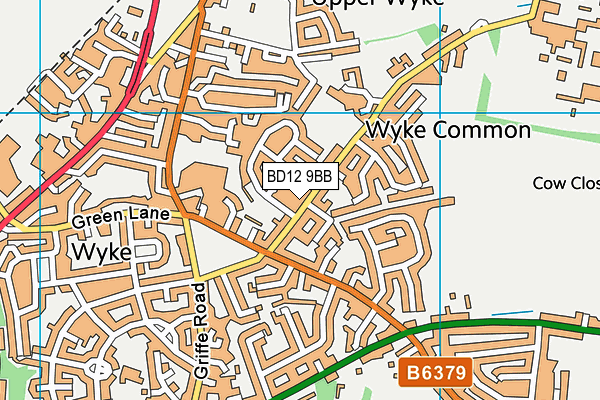 BD12 9BB map - OS VectorMap District (Ordnance Survey)