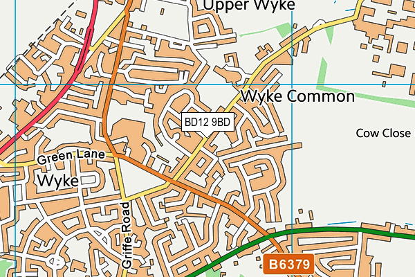 BD12 9BD map - OS VectorMap District (Ordnance Survey)