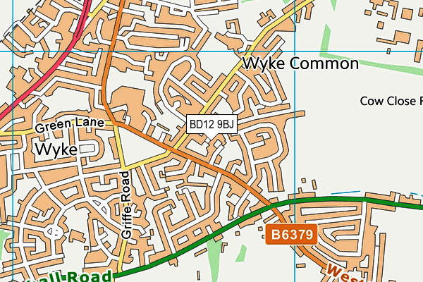 BD12 9BJ map - OS VectorMap District (Ordnance Survey)