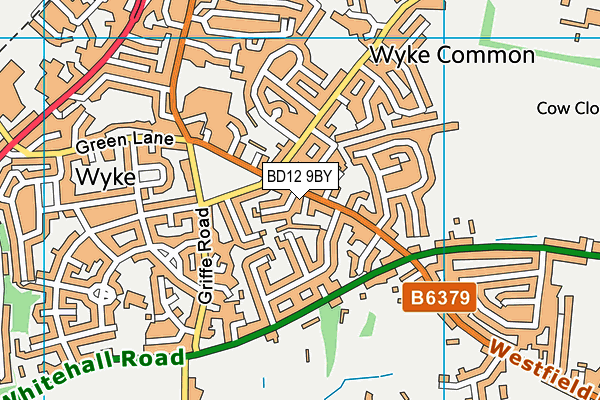 BD12 9BY map - OS VectorMap District (Ordnance Survey)