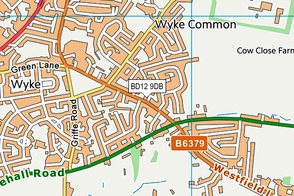 BD12 9DB map - OS VectorMap District (Ordnance Survey)