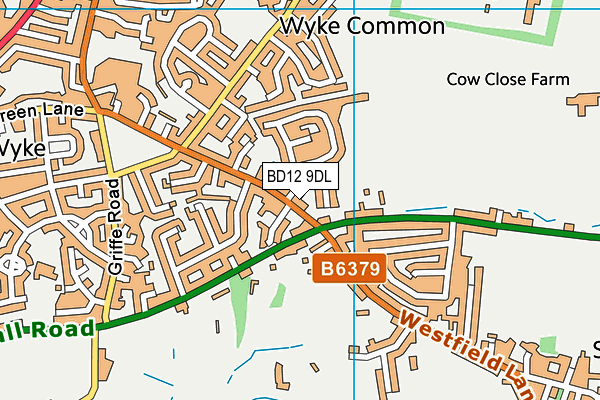 BD12 9DL map - OS VectorMap District (Ordnance Survey)