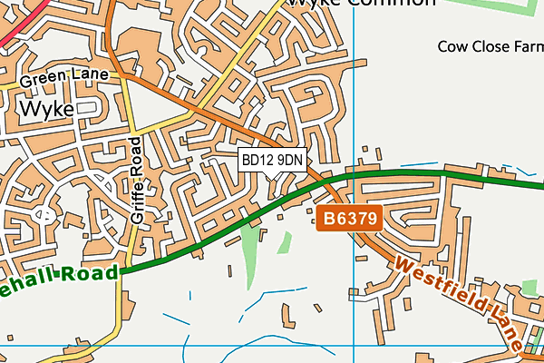 BD12 9DN map - OS VectorMap District (Ordnance Survey)