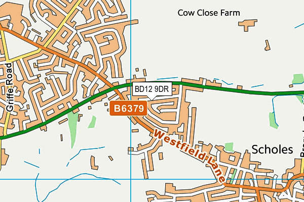 BD12 9DR map - OS VectorMap District (Ordnance Survey)