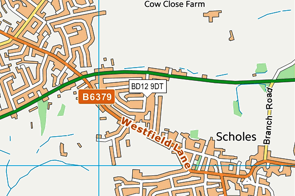 BD12 9DT map - OS VectorMap District (Ordnance Survey)