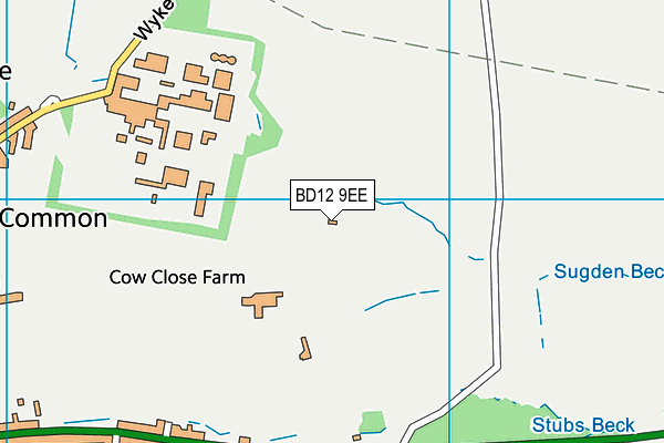 BD12 9EE map - OS VectorMap District (Ordnance Survey)