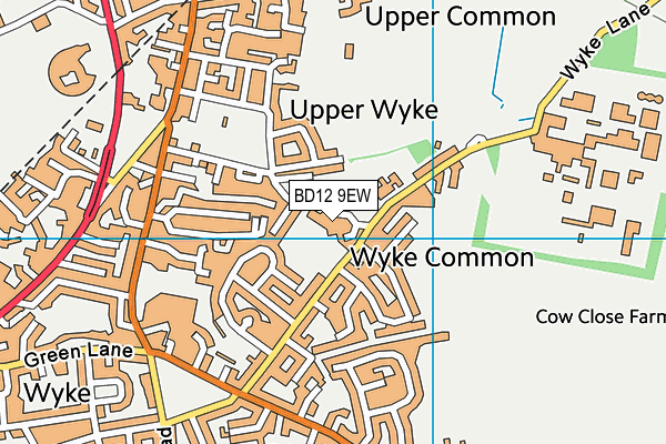 BD12 9EW map - OS VectorMap District (Ordnance Survey)