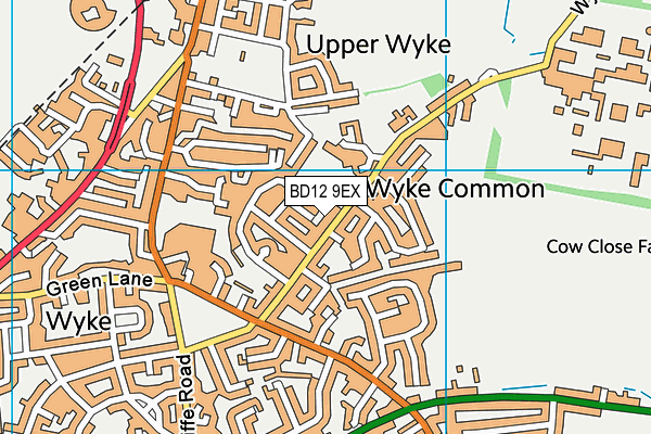 BD12 9EX map - OS VectorMap District (Ordnance Survey)