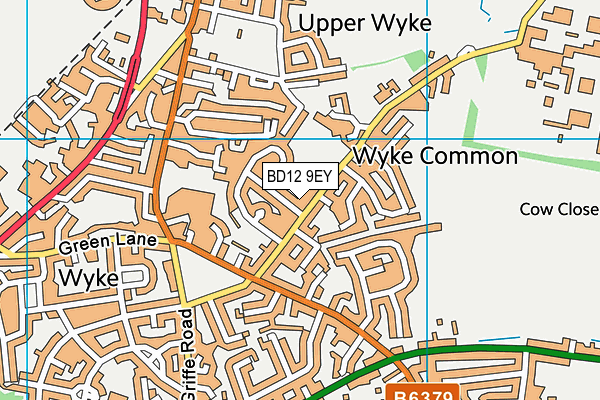 BD12 9EY map - OS VectorMap District (Ordnance Survey)