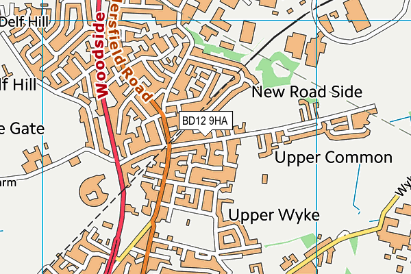 Wyke Community Sports Village map (BD12 9HA) - OS VectorMap District (Ordnance Survey)