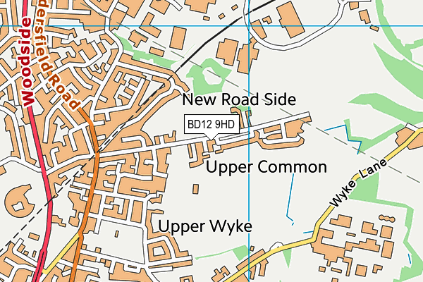 BD12 9HD map - OS VectorMap District (Ordnance Survey)