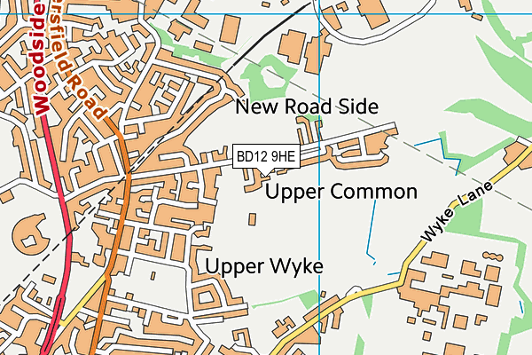 BD12 9HE map - OS VectorMap District (Ordnance Survey)