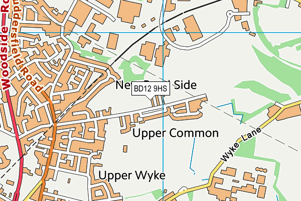 BD12 9HS map - OS VectorMap District (Ordnance Survey)