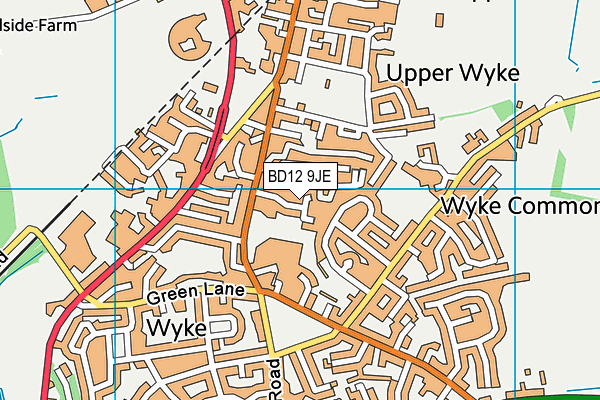 BD12 9JE map - OS VectorMap District (Ordnance Survey)