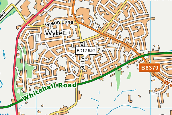 BD12 9JG map - OS VectorMap District (Ordnance Survey)