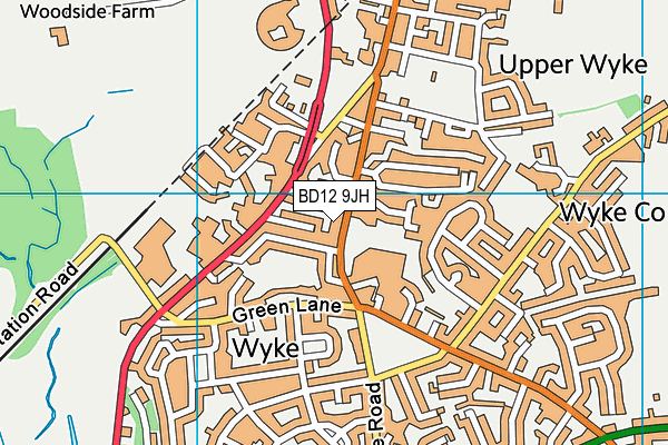 BD12 9JH map - OS VectorMap District (Ordnance Survey)