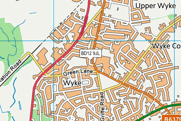 BD12 9JL map - OS VectorMap District (Ordnance Survey)