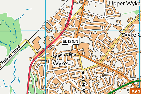 BD12 9JN map - OS VectorMap District (Ordnance Survey)