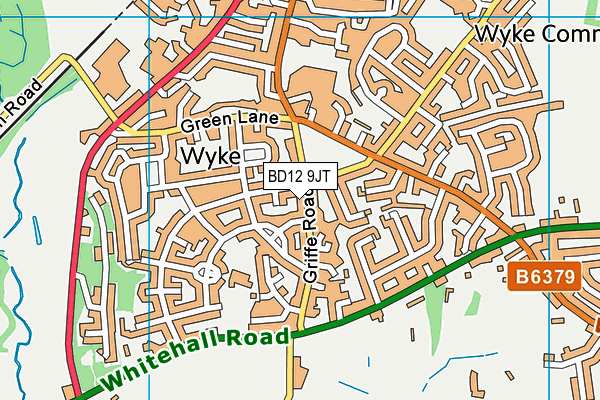 BD12 9JT map - OS VectorMap District (Ordnance Survey)