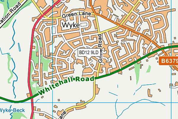 BD12 9LD map - OS VectorMap District (Ordnance Survey)